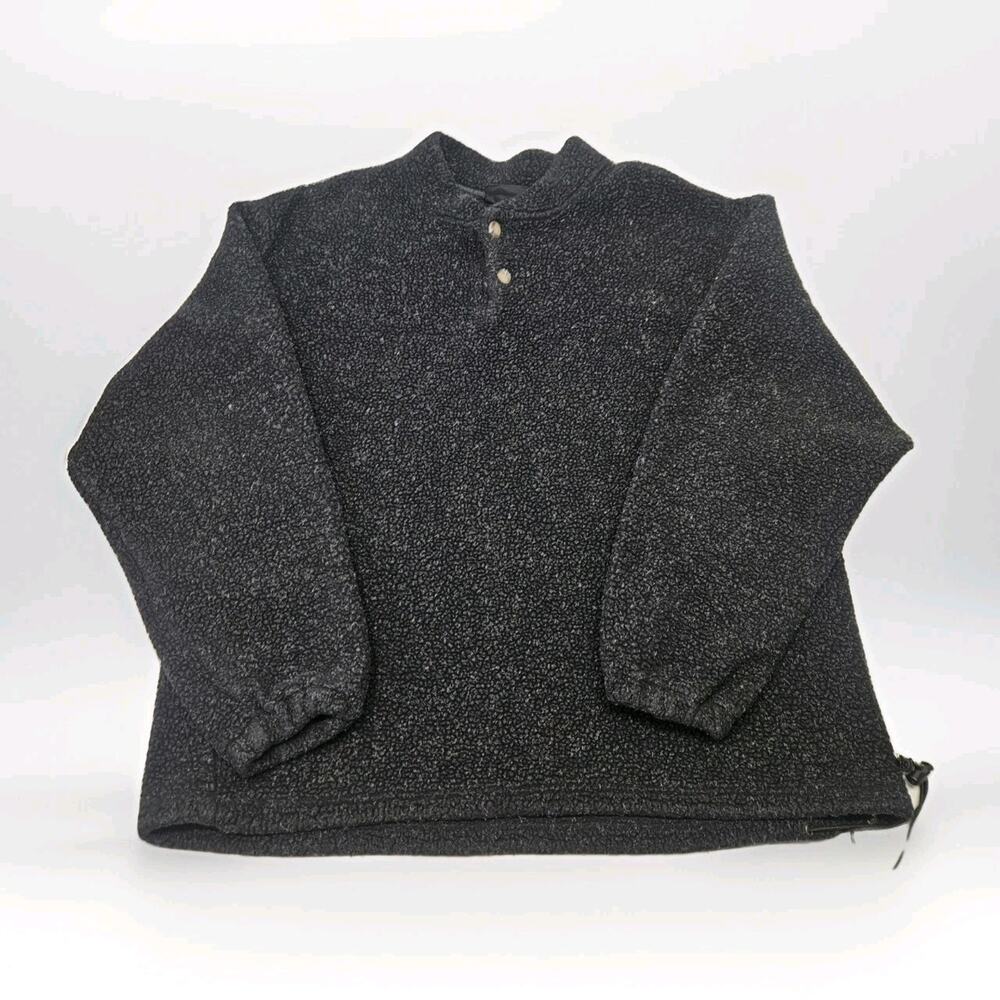 Sierra Pull Over Quarter Zip Fleece Sweater Charcoal Gray Men's XL Ski Winter